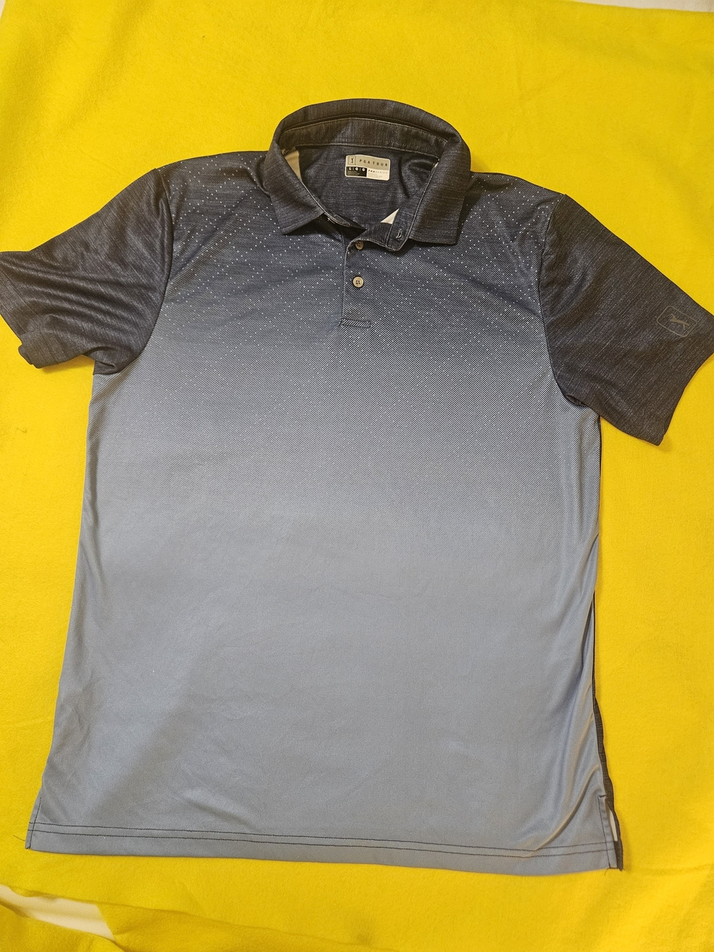 PGA Tour Men's Ombre Navy to Light Blue Polo